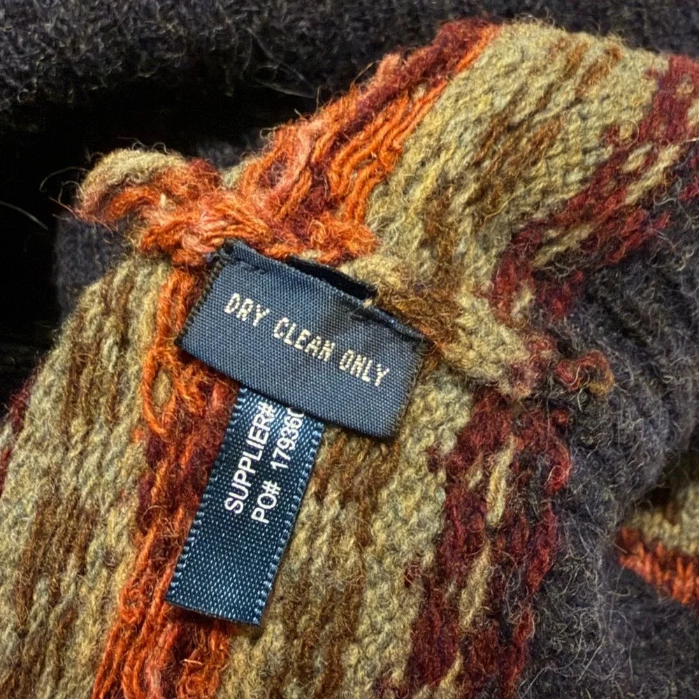 Vtg Polo Ralph Lauren Fair Isle Sweater Vest Wool Alpaca Mens Small